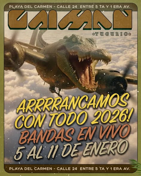 🎵 Lazy Dynamite (Soul / Funk) @ Caiman Tugurio on Wednesday, January 7, 2026 - Music Events Calendar 📍 Playa del Carmen