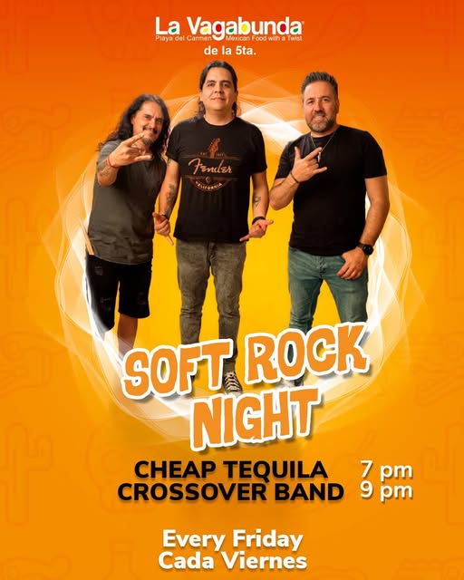🎵 Cheap Tequila (Rock) @ La Vagabunda (5 Ave) on Friday, January 9, 2026 - Music Events Calendar 📍 Playa del Carmen