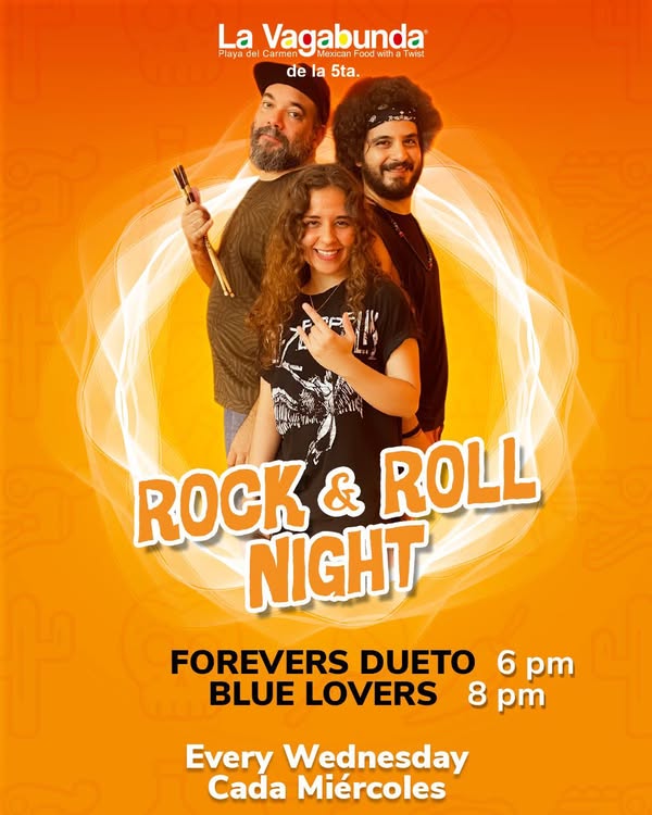 🎵 Blue Lovers (Rock) @ La Vagabunda (5 Ave) on Wednesday, January 14, 2026 - Music Events Calendar 📍 Playa del Carmen