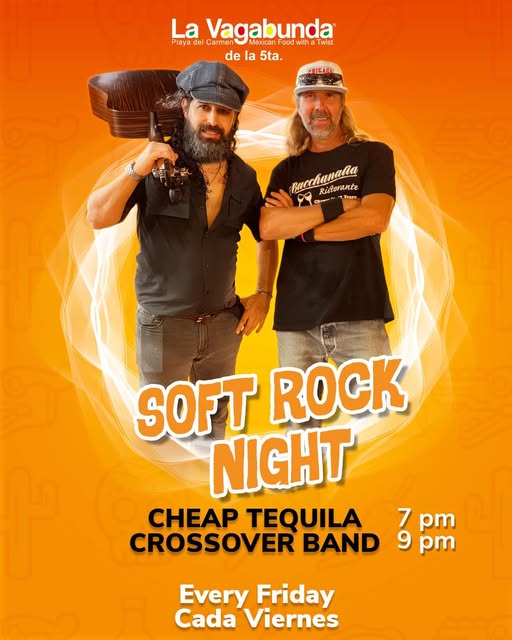 🎵 Crossover (Rock) @ La Vagabunda (5 Ave) le vendredi 16 janvier 2026 - Calendrier des événements musicaux 📍 Playa del Carmen