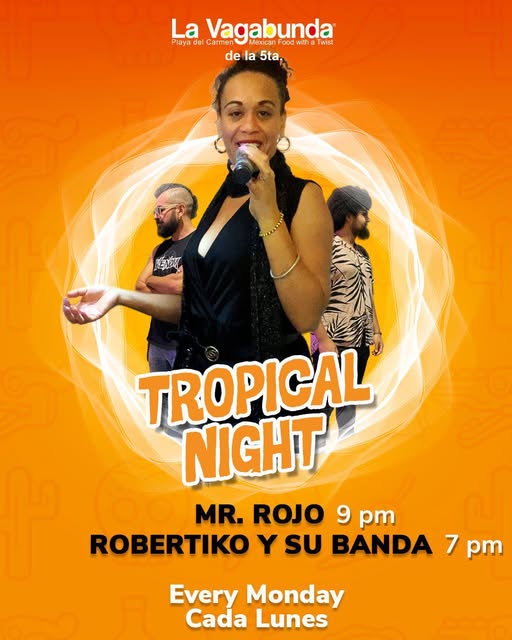 🎵 Mr Rojo (Latin Pop) @ La Vagabunda (5 Ave) on Monday, January 19, 2026 - Music Events Calendar 📍 Playa del Carmen