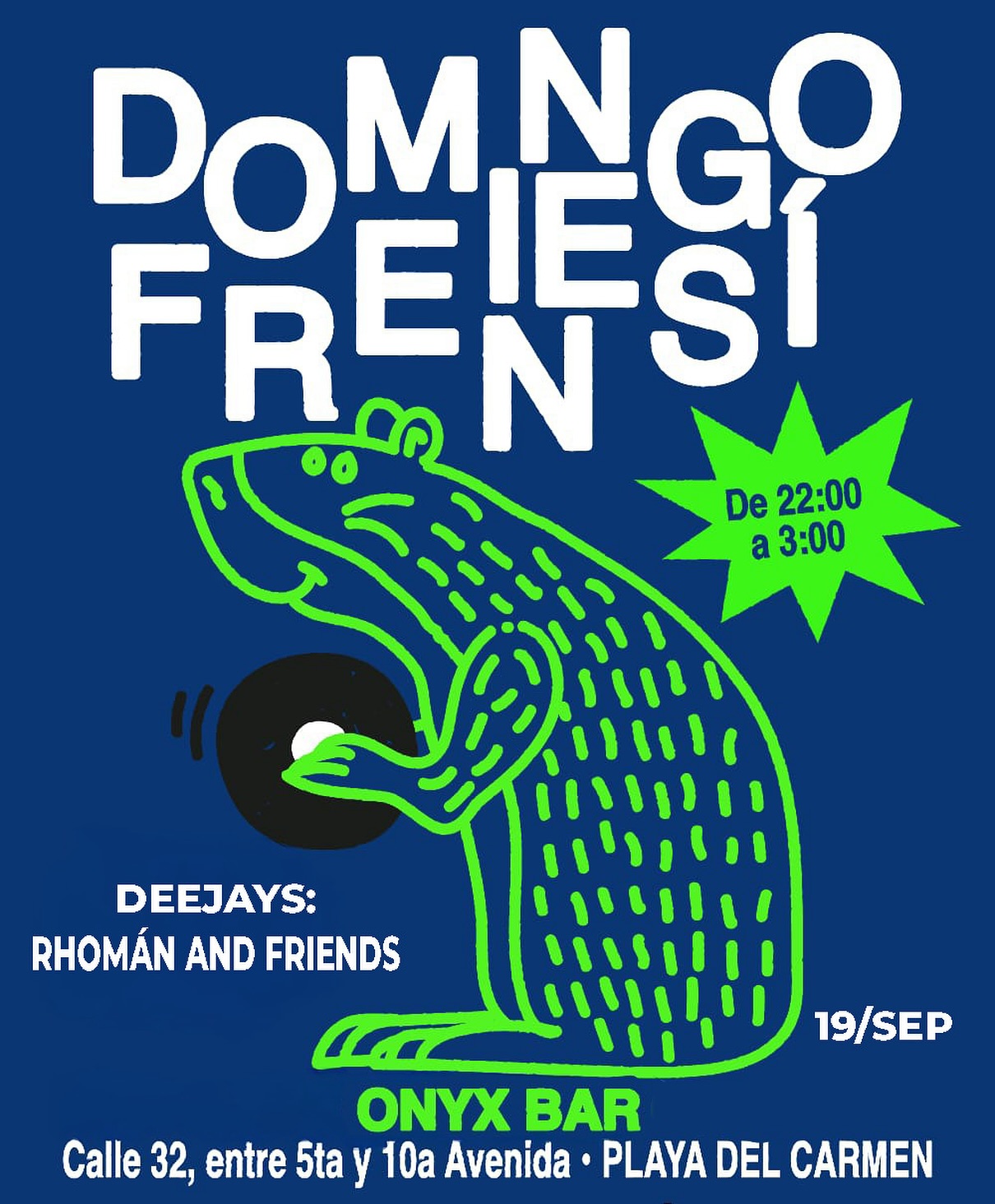 🎵 Rhoman (House) @ Onyx Bar on Sunday, September 21, 2025 - Music Events Calendar 📍 Playa del Carmen