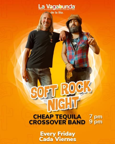 🎵 Crossover (Rock) @ La Vagabunda (5 Ave) on Friday, January 30, 2026 - Music Events Calendar 📍 Playa del Carmen