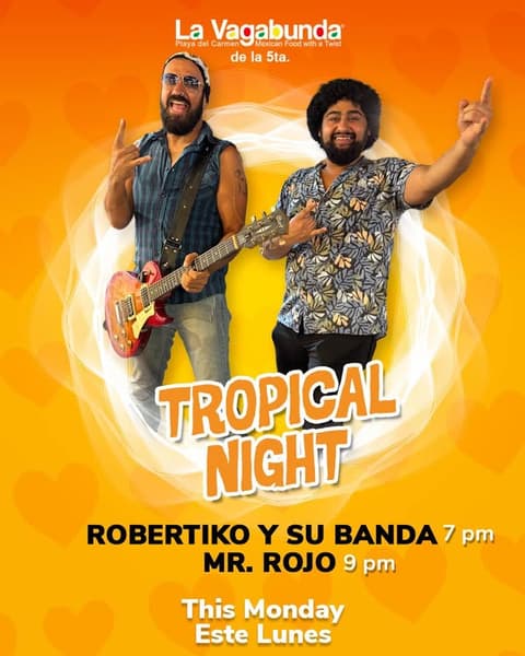 🎵 Robertiko (Latin) @ La Vagabunda (5 Ave) le lundi 2 février 2026 - Calendrier des événements musicaux 📍 Playa del Carmen