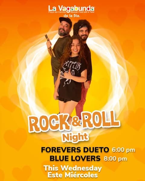 🎵 Blue Lovers (Rock) @ La Vagabunda (5 Ave) on Wednesday, February 11, 2026 - Music Events Calendar 📍 Playa del Carmen