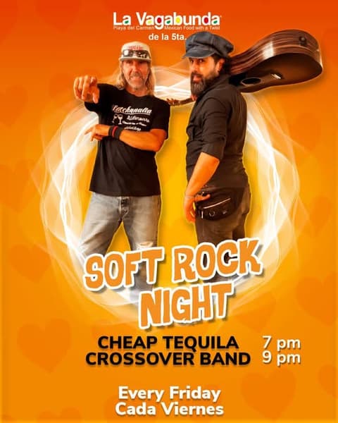 🎵 Crossover (Rock) @ La Vagabunda (5 Ave) on Friday, February 13, 2026 - Music Events Calendar 📍 Playa del Carmen
