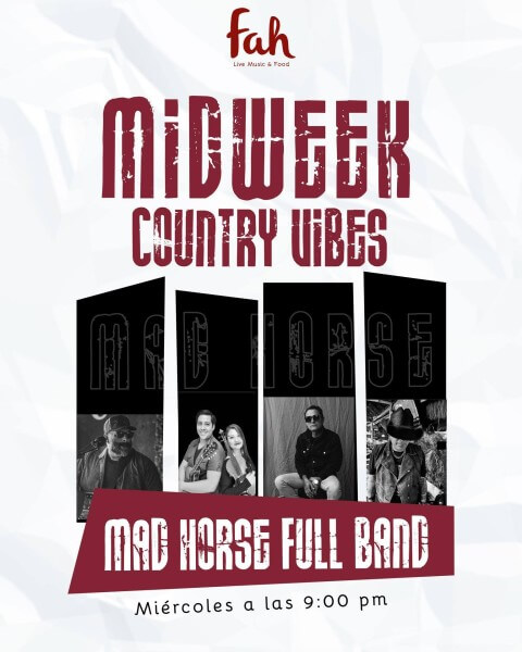 🎵 Mad Horse Country (Country) @ Fah Bar on Wednesday, February 18, 2026 - Music Events Calendar 📍 Playa del Carmen