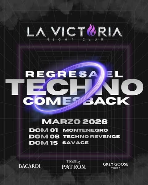 🎵 Montenegro (Techno) @ La Victoria Night Club on Sunday, March 1, 2026 - Music Events Calendar 📍 Playa del Carmen
