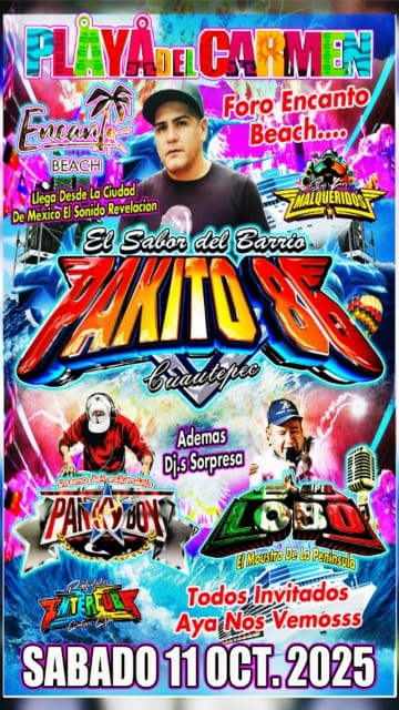 🎵 PankyBoy (Cumbia) @ Encanto on Saturday, October 11, 2025 - Music Events Calendar 📍 Playa del Carmen