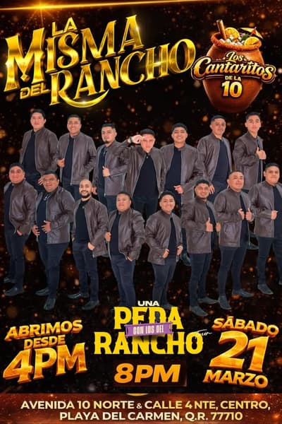 🎵 Banda La Misma Del Rancho (Regional Mexicana) @ Los Cantaritos De La 10 el sábado, 21 de marzo de 2026 - Calendario de eventos musicales 📍 Playa del Carmen