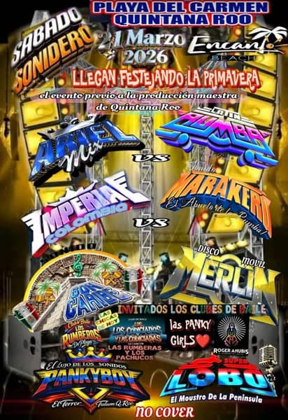 🎵 Disco Movil Merlin (Cumbia) @ Encanto on Saturday, March 21, 2026 - Music Events Calendar 📍 Playa del Carmen