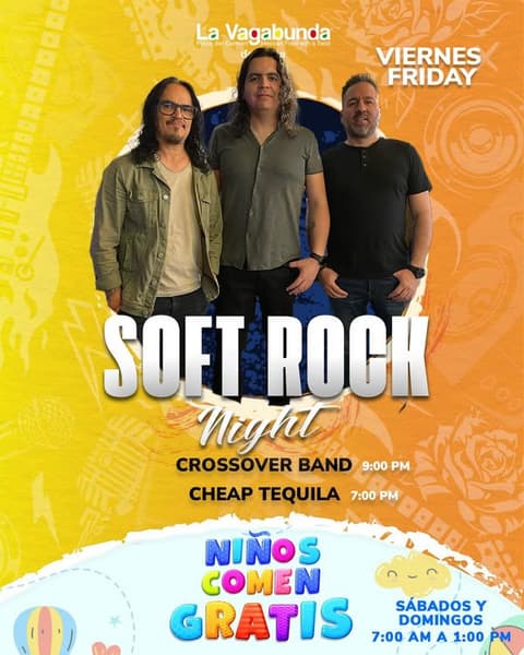 🎵 Crossover (Rock) @ La Vagabunda (5 Ave) on Friday, October 10, 2025 - Music Events Calendar 📍 Playa del Carmen