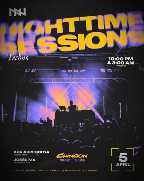 🎵 ADR Arregoitia (Techno) @ Anarchy Kitchen on Sunday, April 5, 2026 @ 10PM - Music Events Calendar 📍 Playa del Carmen