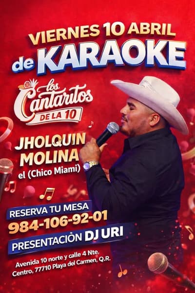 🎵 Uri (Reggaeton / Hip Hop) @ Los Cantaritos De La 10 on Friday, April 10, 2026 - Music Events Calendar 📍 Playa del Carmen