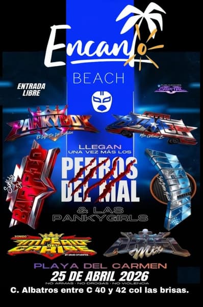 🎵 PankyBoy (Cumbia) @ Encanto on Saturday, April 25, 2026 - Music Events Calendar 📍 Playa del Carmen