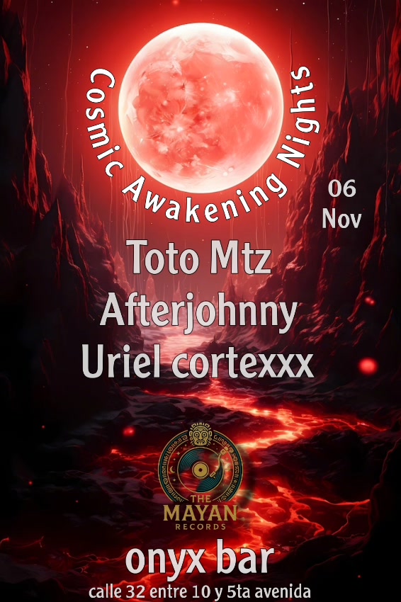 🎵 Toto (Progressive House) @ Onyx Bar on Thursday, November 6, 2025 - Music Events Calendar 📍 Playa del Carmen