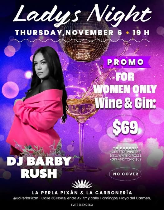🎵 Barby Rush (Progressive House) @ La Perla Pixan on Thursday, November 6, 2025 - Music Events Calendar 📍 Playa del Carmen
