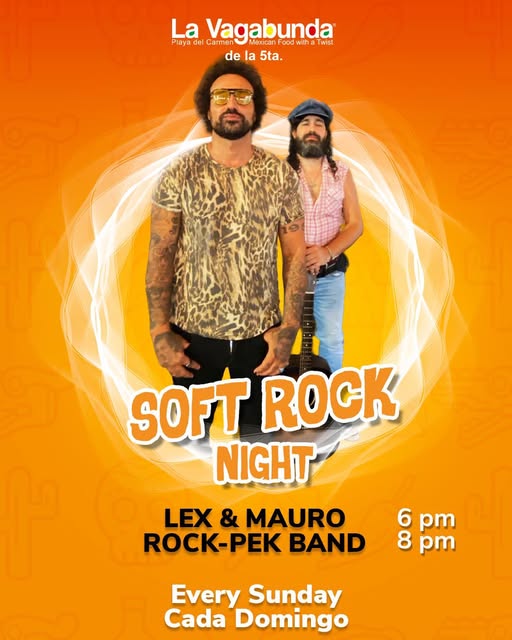 🎵 Lex & Mauro (Acoustic Pop) @ La Vagabunda (5 Ave) on Sunday, November 9, 2025 - Music Events Calendar 📍 Playa del Carmen