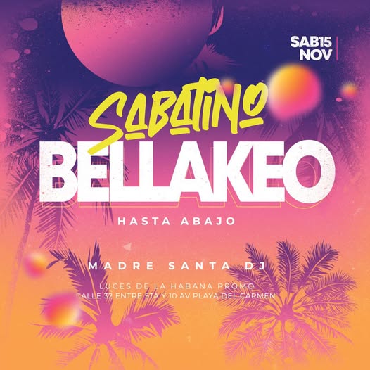 🎵 Madre Santa (Reggaeton) @ Onyx Bar on Saturday, November 15, 2025 - Music Events Calendar 📍 Playa del Carmen