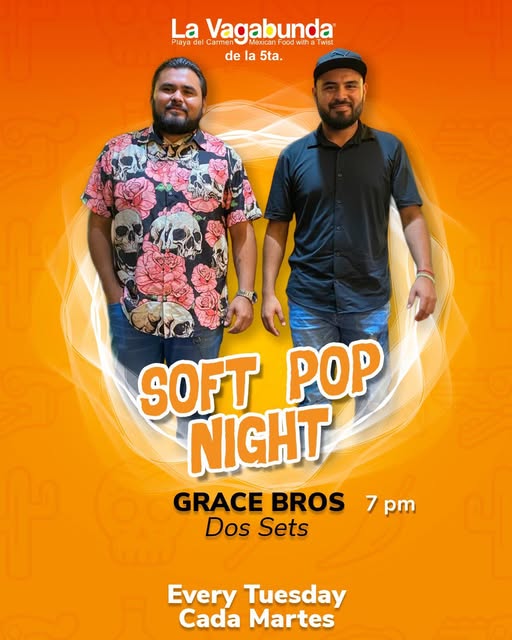 🎵 Grace Bros (Rock) @ La Vagabunda (5 Ave) on Tuesday, November 18, 2025 - Music Events Calendar 📍 Playa del Carmen