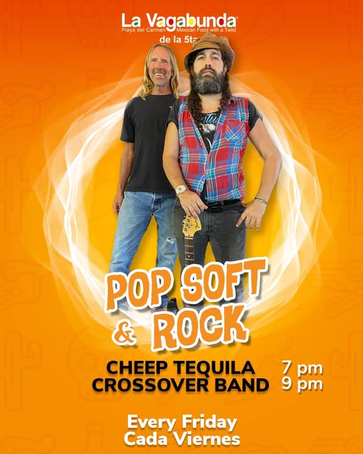 🎵 Crossover (Rock) @ La Vagabunda (5 Ave) on Friday, November 21, 2025 - Music Events Calendar 📍 Playa del Carmen